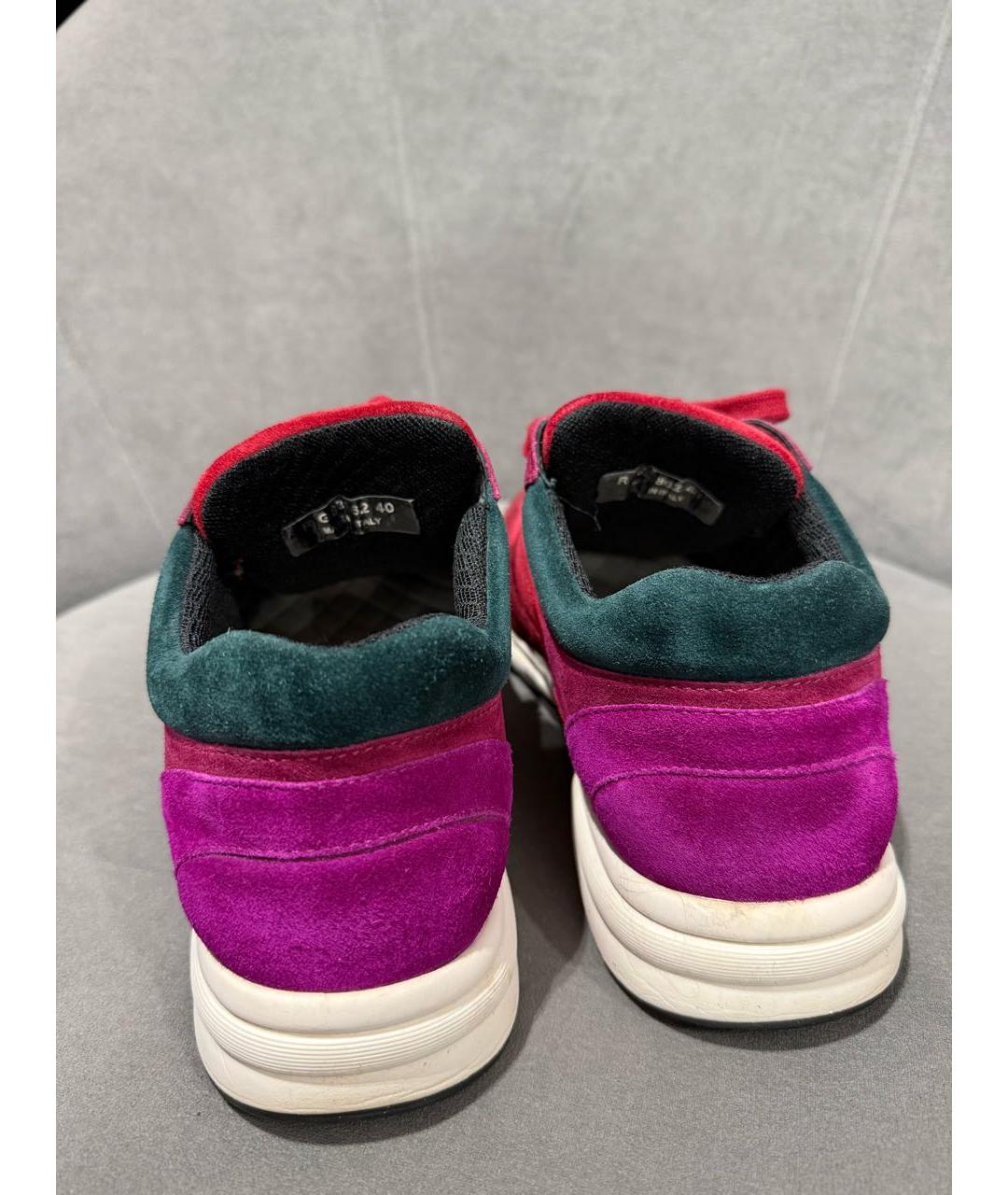 CHANEL Бордовые замшевые кроссовки, фото 4