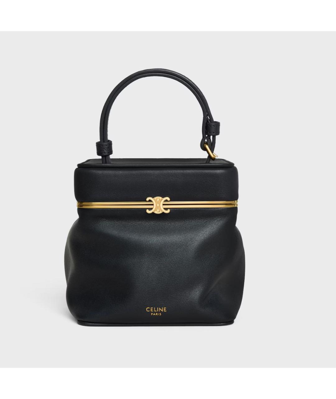 CELINE Черная сумка с короткими ручками из лакированной кожи, фото 4