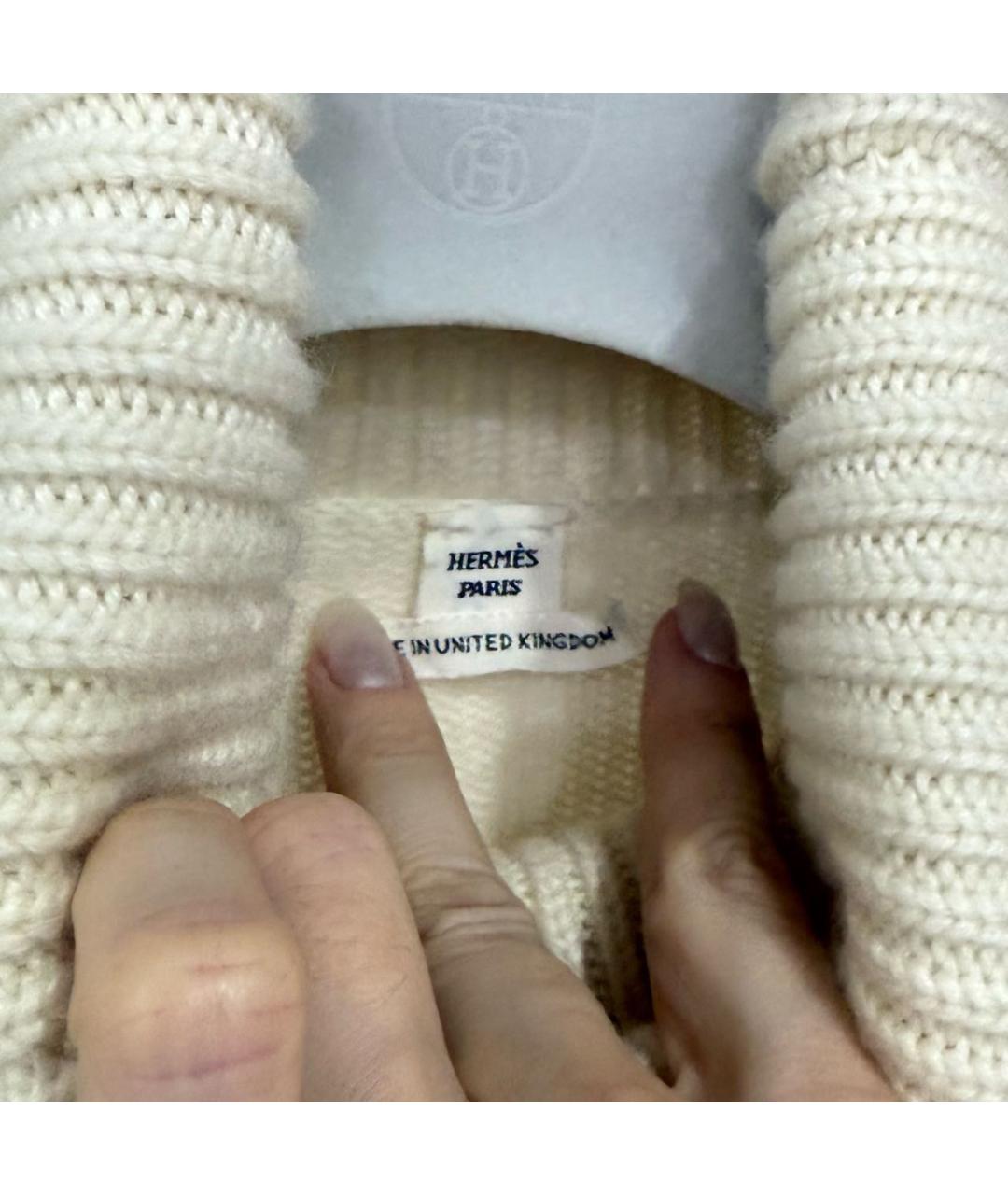 HERMES Бежевый кашемировый джемпер / свитер, фото 6