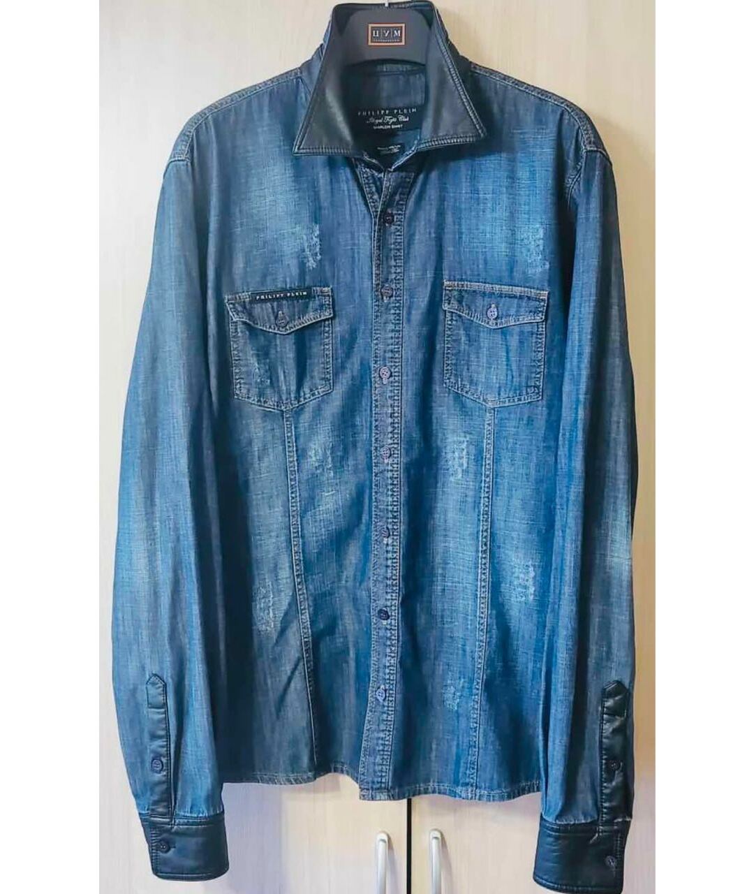 PHILIPP PLEIN Синяя кэжуал рубашка, фото 9