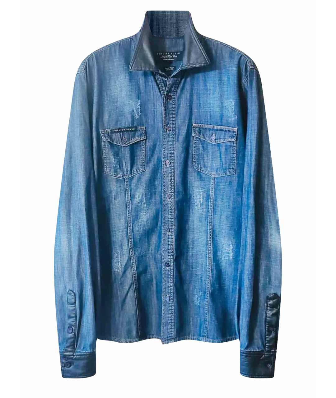 PHILIPP PLEIN Синяя кэжуал рубашка, фото 1