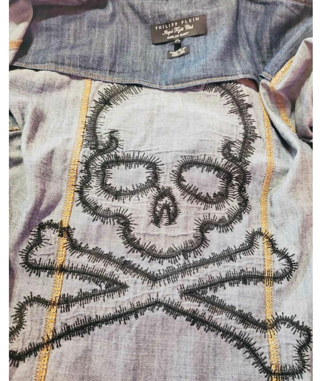 PHILIPP PLEIN Синяя кэжуал рубашка, фото 2