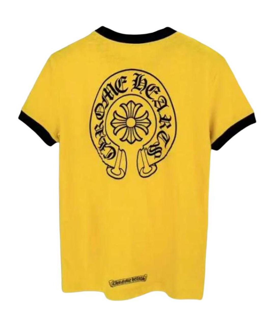 CHROME HEARTS Желтая хлопковая футболка, фото 2