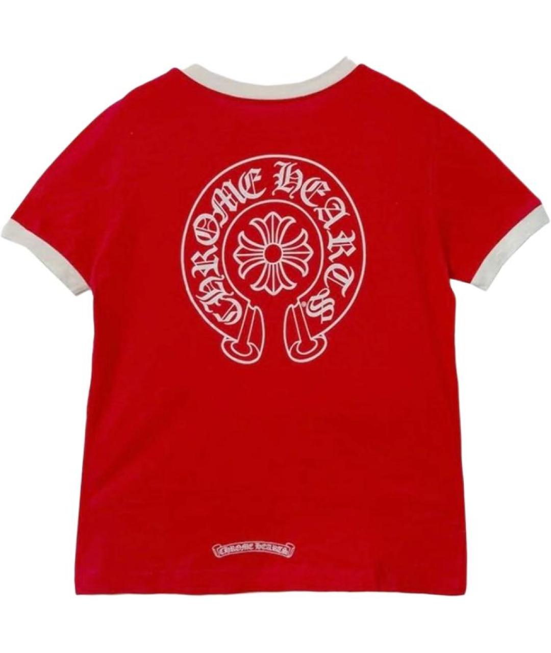 CHROME HEARTS Красная хлопковая футболка, фото 2