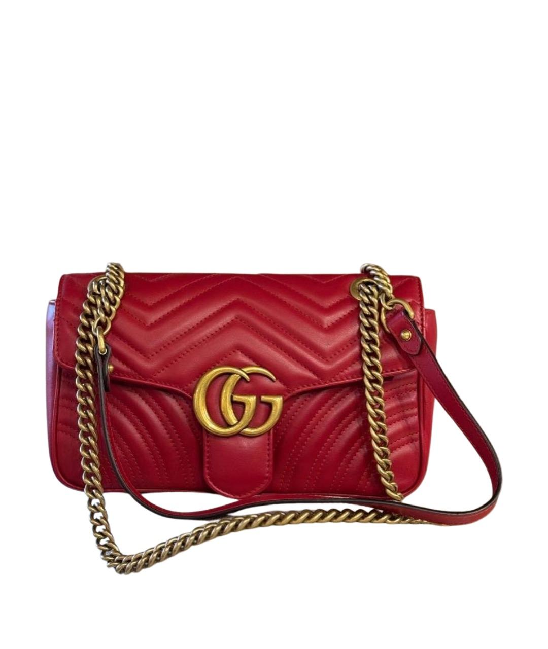 GUCCI Красная кожаная сумка через плечо, фото 1