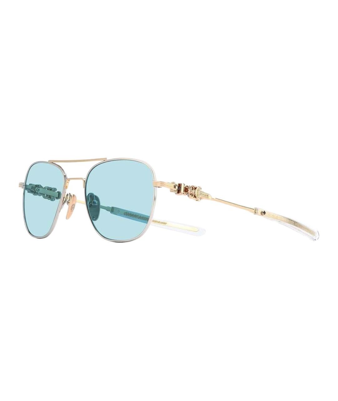 CHROME HEARTS Золотые металлические солнцезащитные очки, фото 1