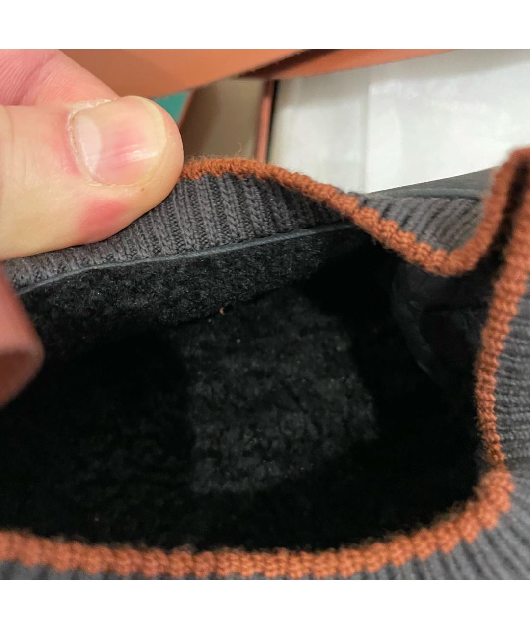 LORO PIANA Темно-синие нубуковые низкие кроссовки / кеды, фото 6