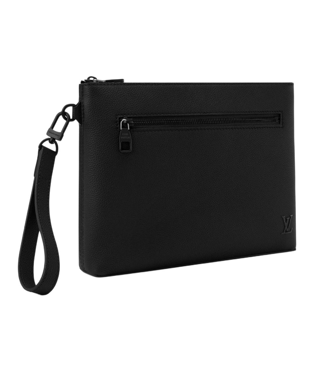 LOUIS VUITTON Черная кожаная папка для документов, фото 2