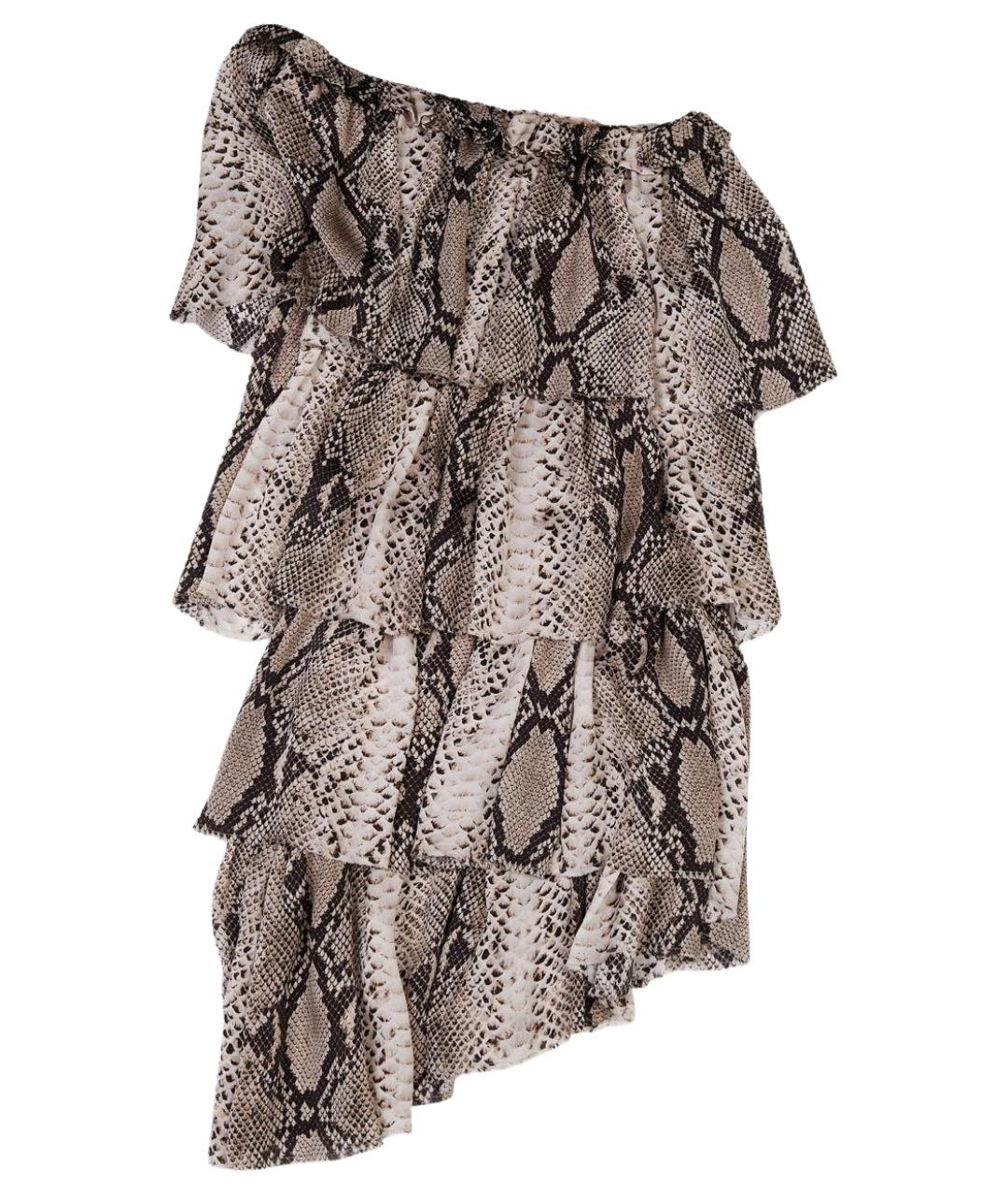 LANVIN Бежевое шелковое повседневное платье, фото 1