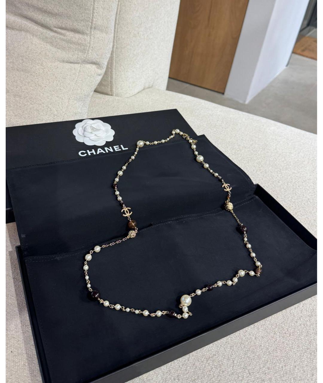 CHANEL Золотое металлическое колье, фото 4