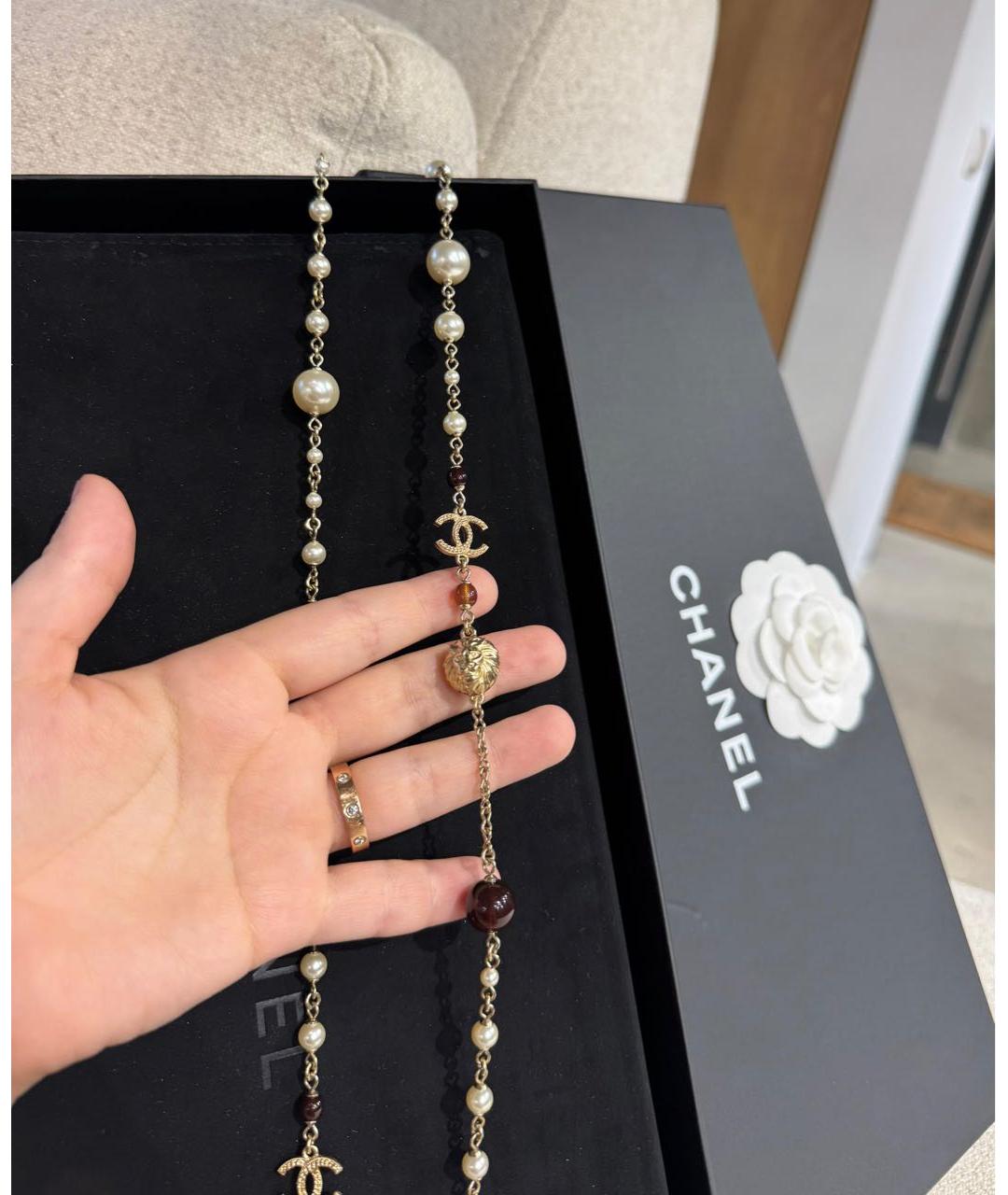 CHANEL Золотое металлическое колье, фото 3