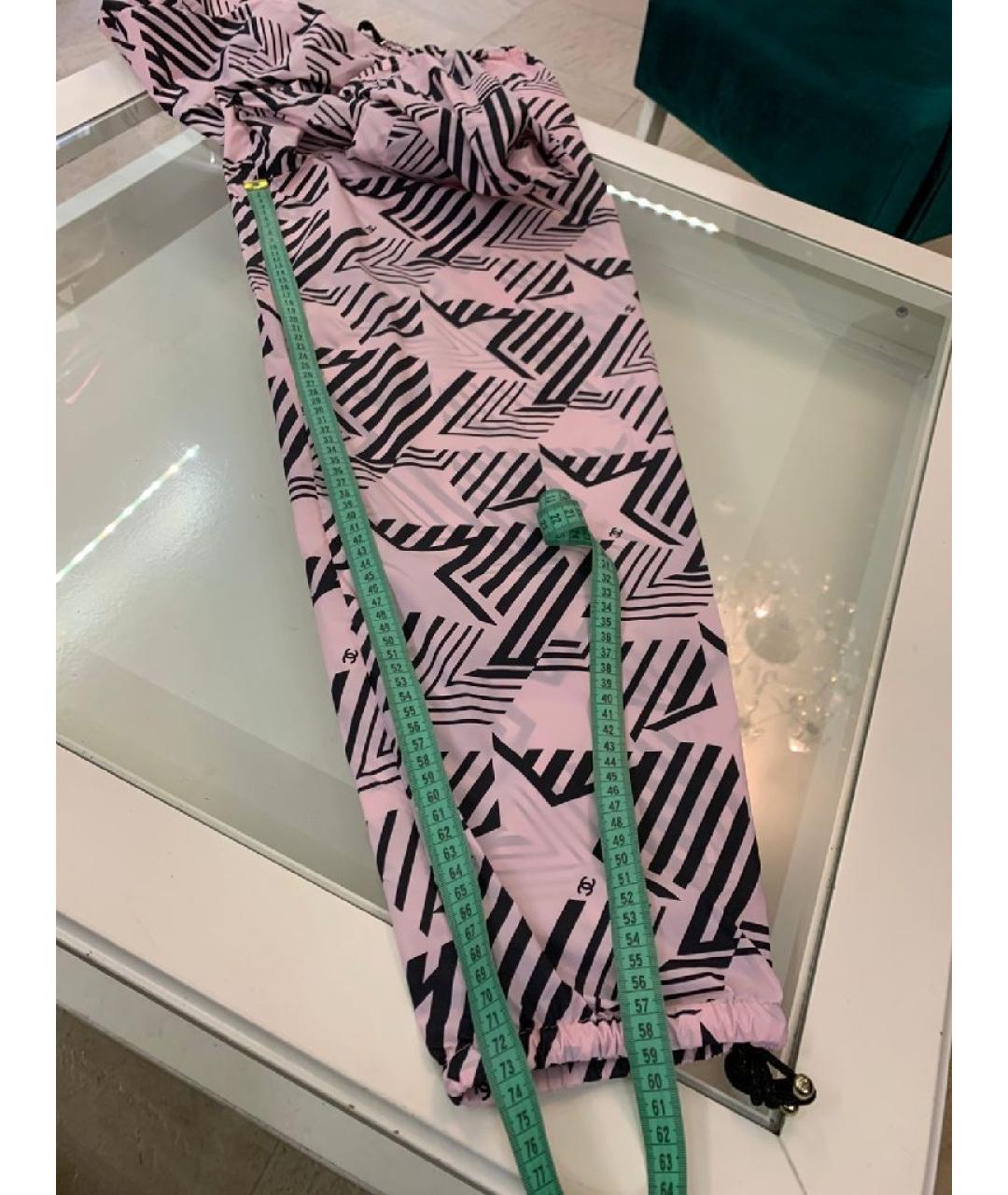 CHANEL Розовые полиамидовые брюки широкие, фото 9