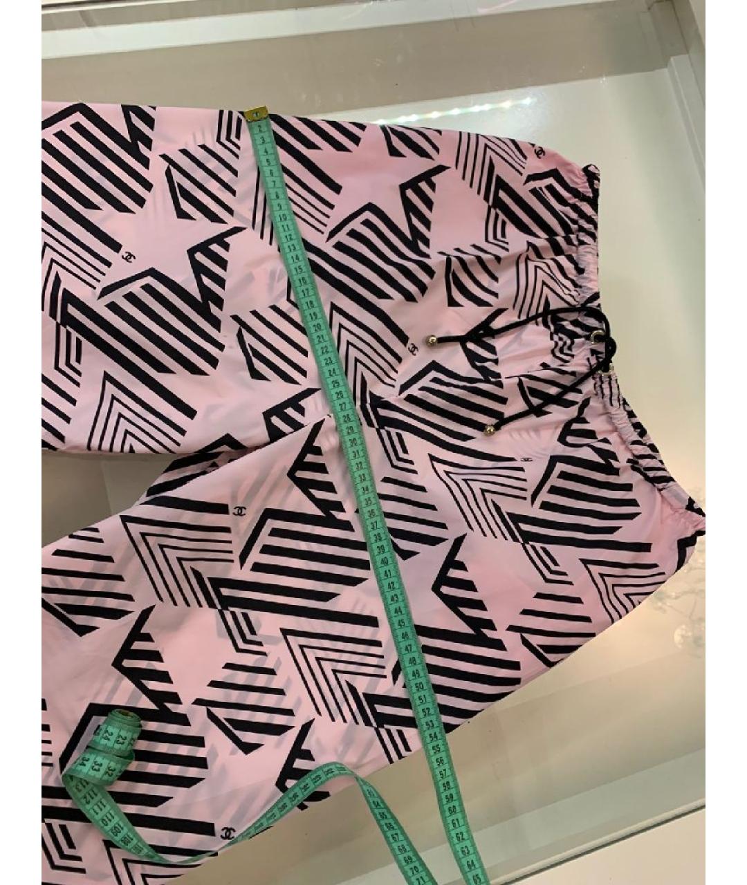 CHANEL Розовые полиамидовые брюки широкие, фото 7