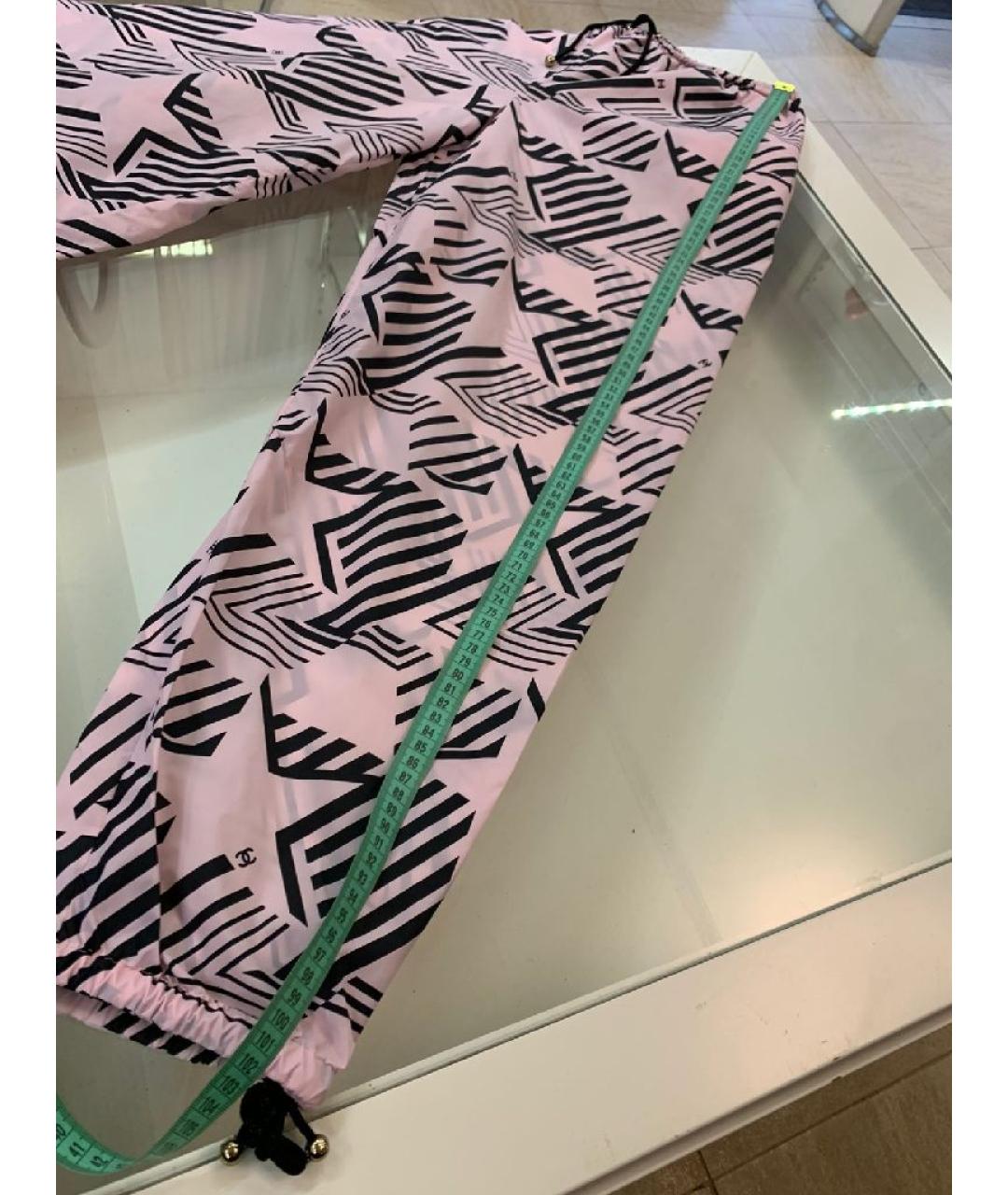 CHANEL Розовые полиамидовые брюки широкие, фото 8