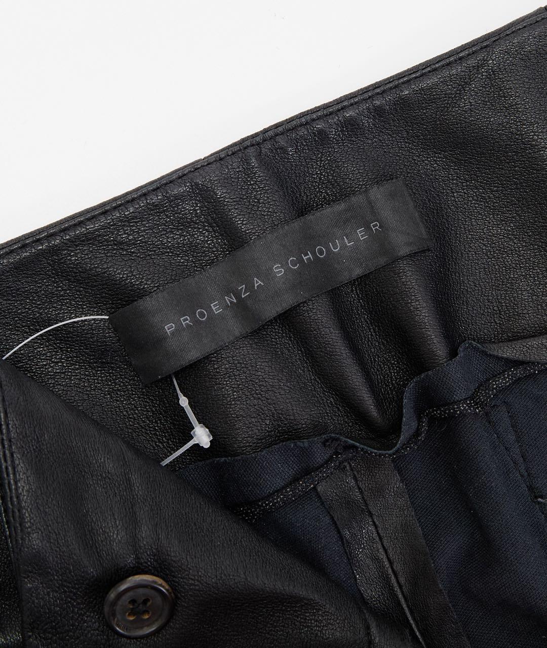 PROENZA SCHOULER Черные кожаные брюки узкие, фото 3