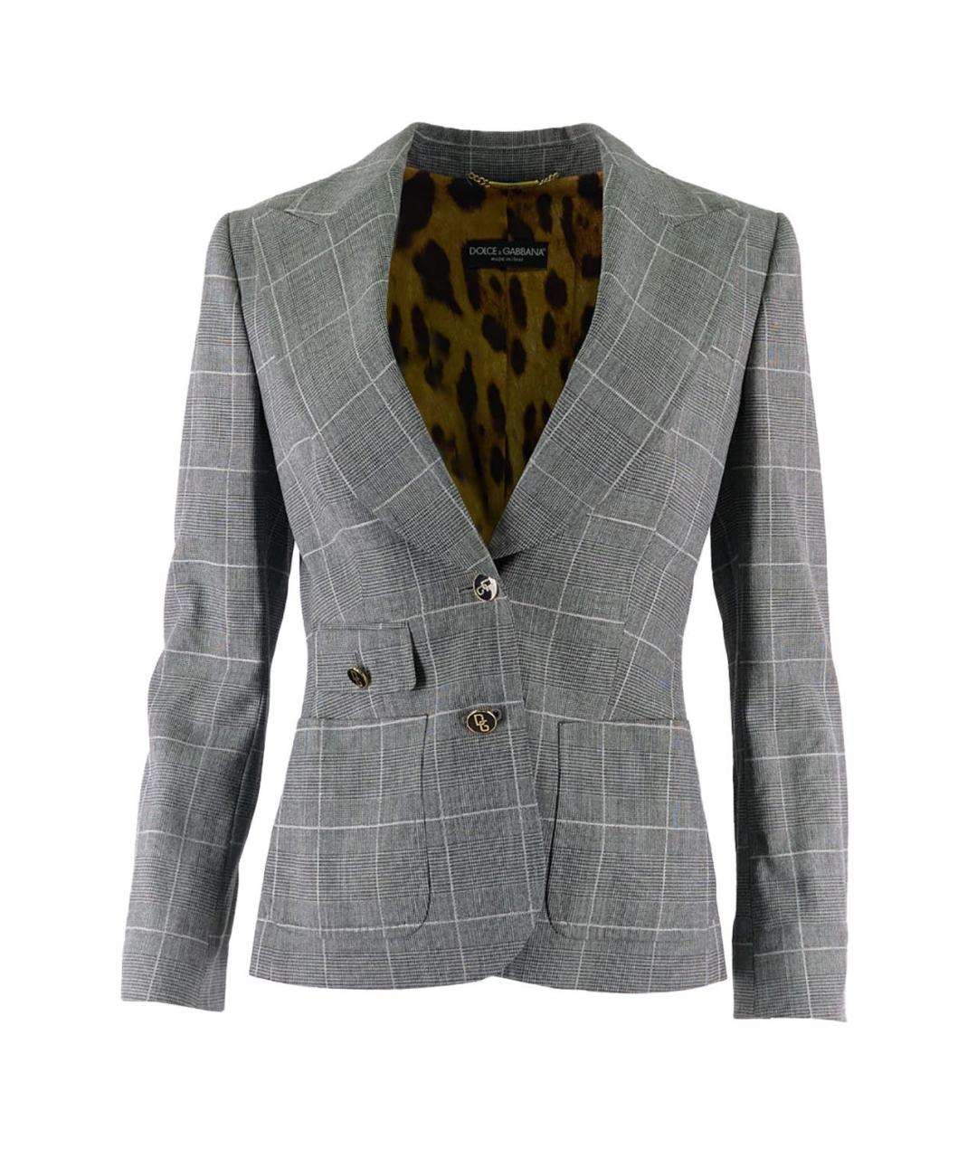 DOLCE&GABBANA Серый шерстяной жакет/пиджак, фото 8