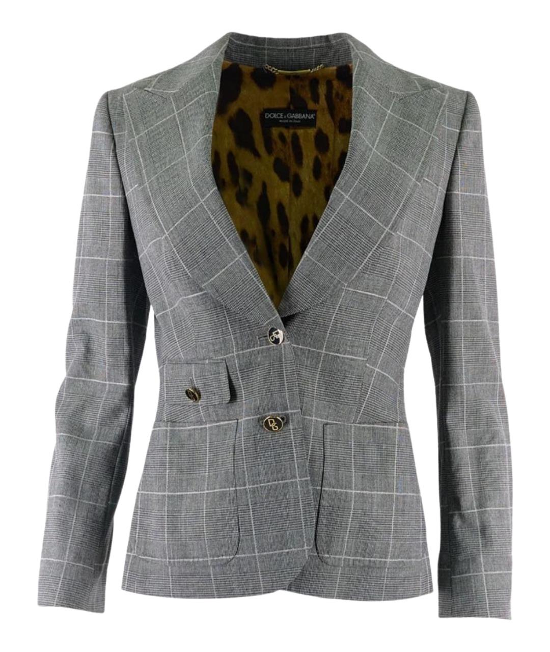 DOLCE&GABBANA Серый шерстяной жакет/пиджак, фото 1
