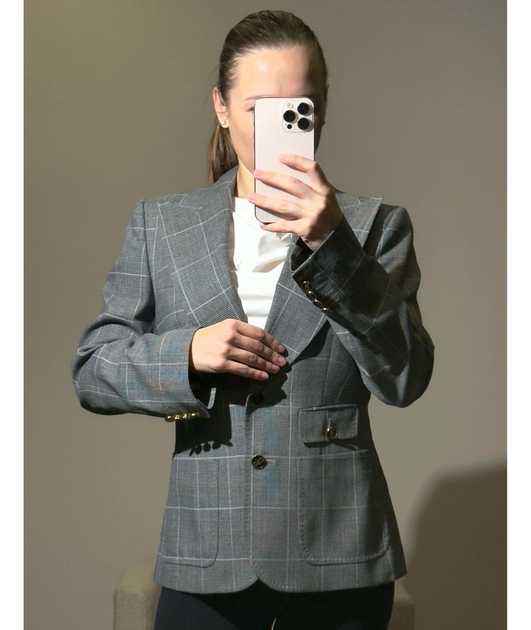 DOLCE&GABBANA Серый шерстяной жакет/пиджак, фото 5