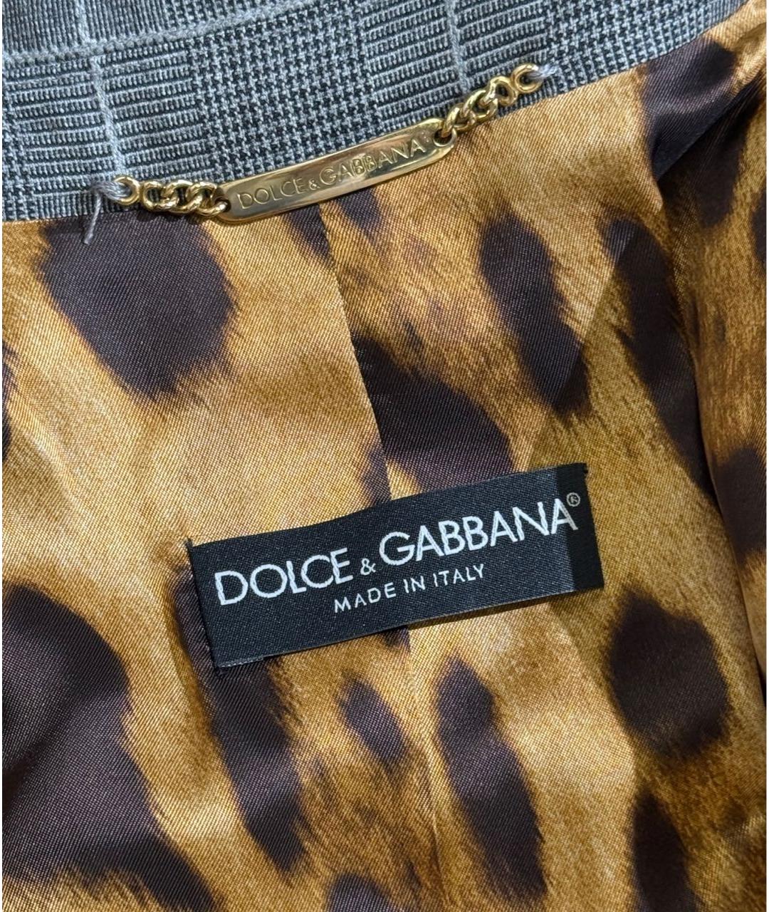 DOLCE&GABBANA Серый шерстяной жакет/пиджак, фото 3