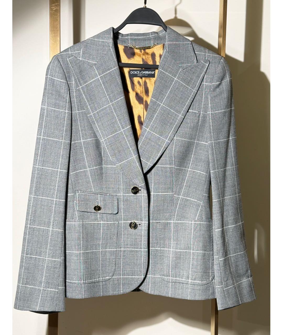 DOLCE&GABBANA Серый шерстяной жакет/пиджак, фото 6