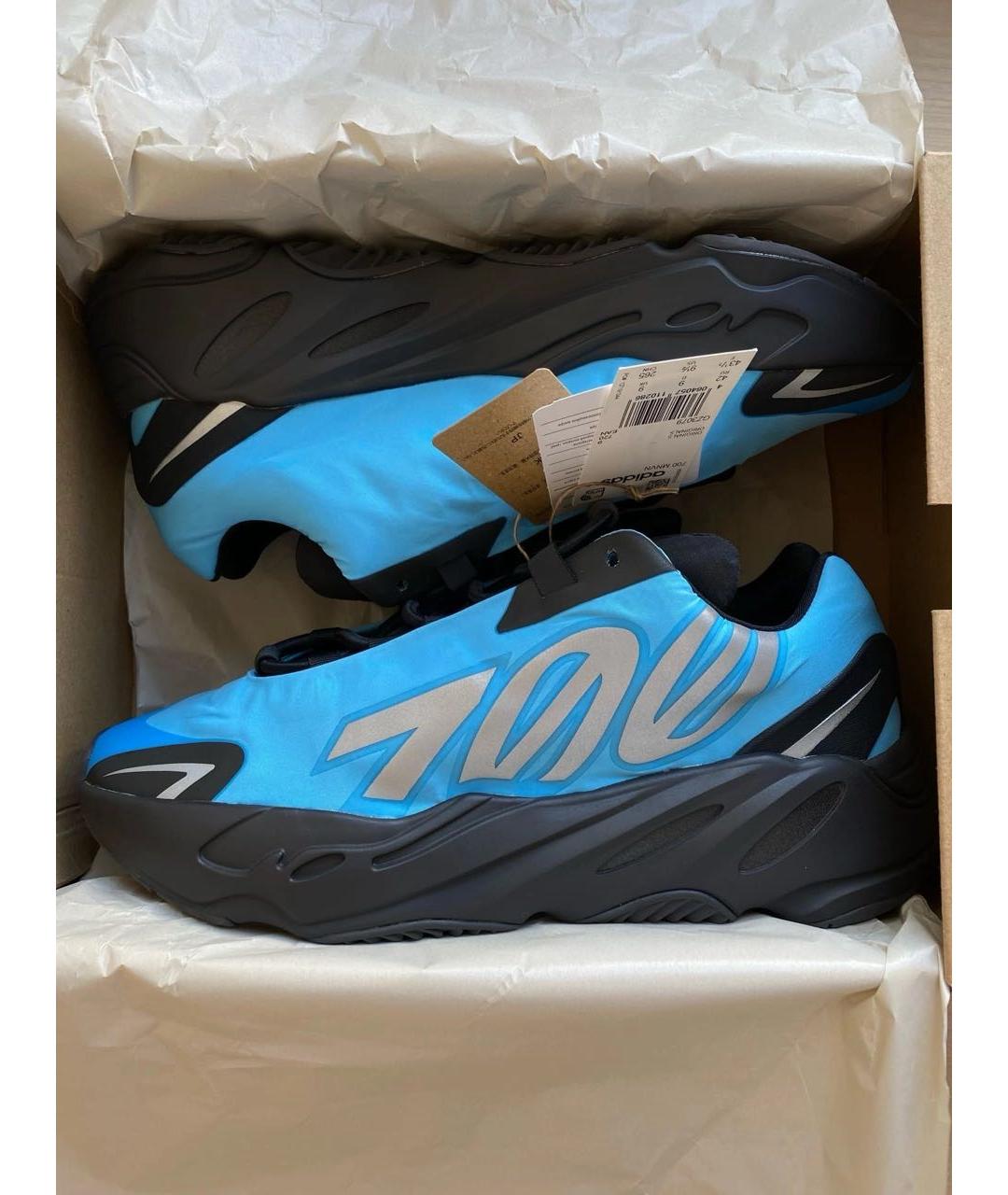 ADIDAS YEEZY Голубые текстильные кроссовки, фото 2