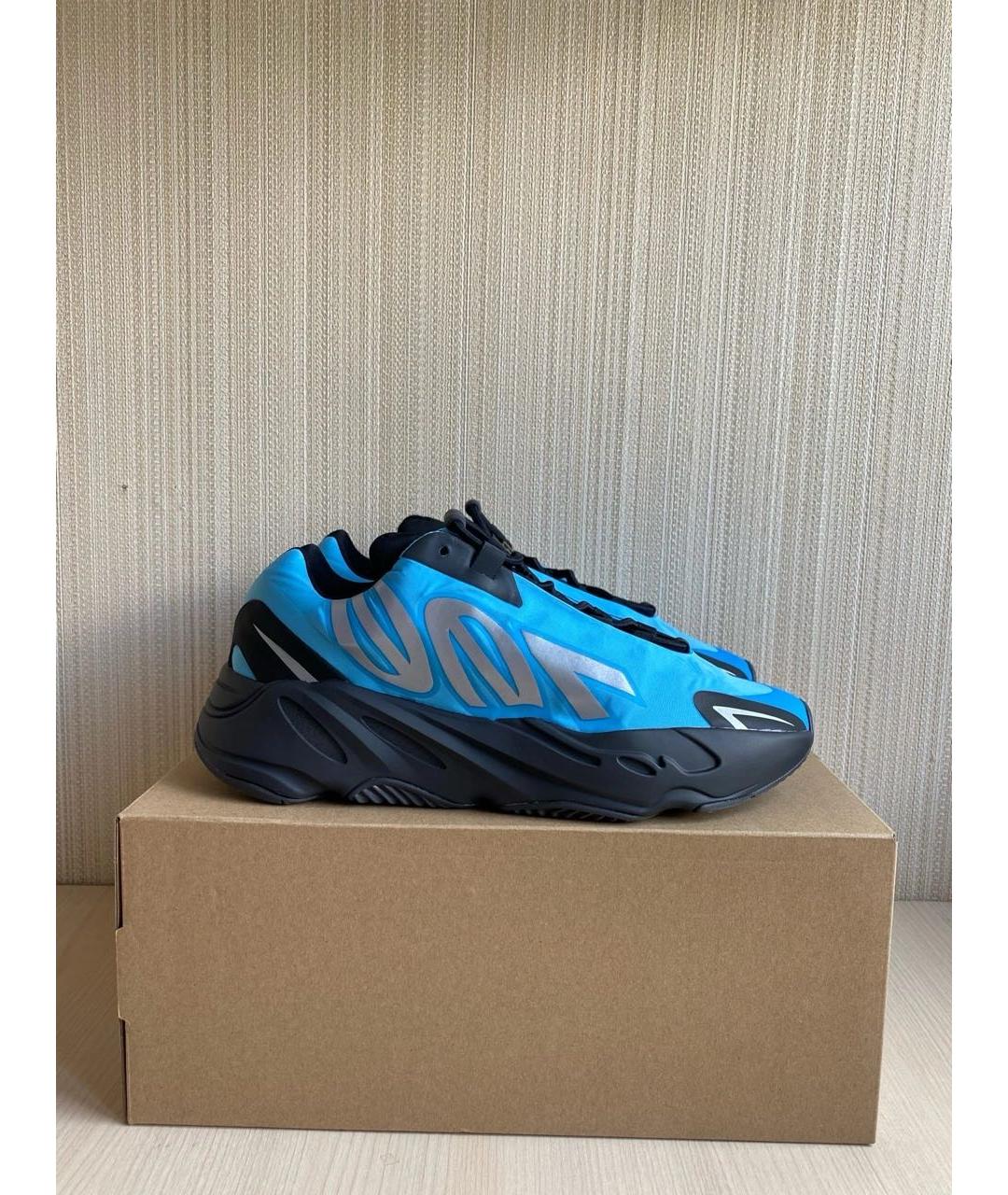 ADIDAS YEEZY Голубые текстильные кроссовки, фото 4