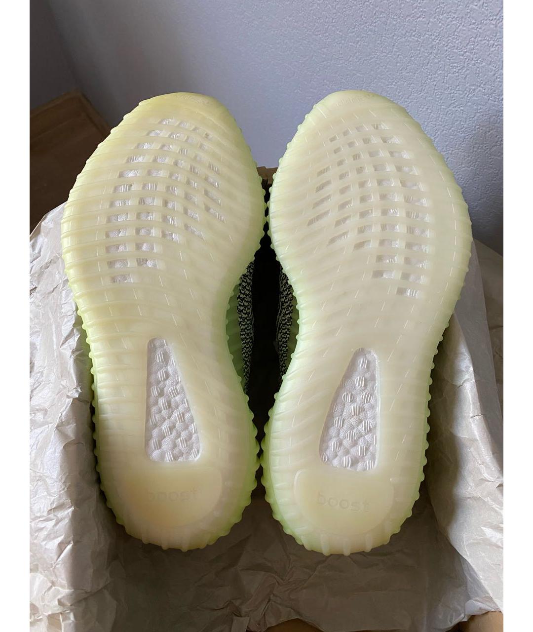 ADIDAS YEEZY Салатовые текстильные кроссовки, фото 5