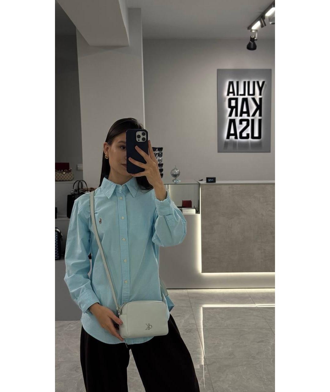 POLO RALPH LAUREN Голубая хлопковая рубашка, фото 5