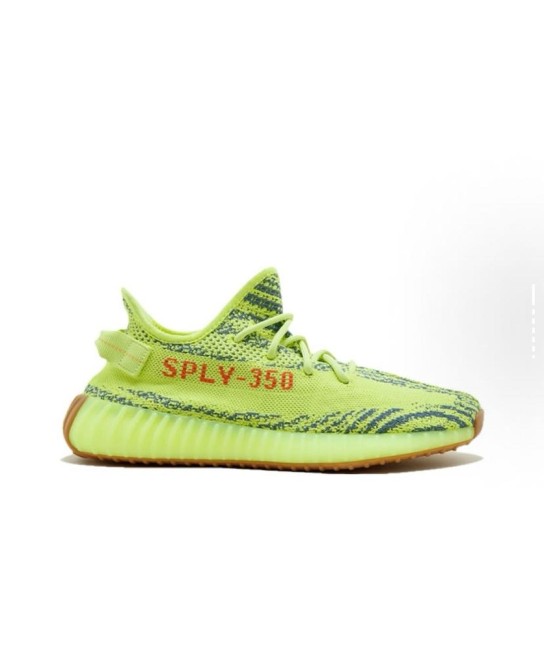 ADIDAS YEEZY Салатовые текстильные кроссовки, фото 6