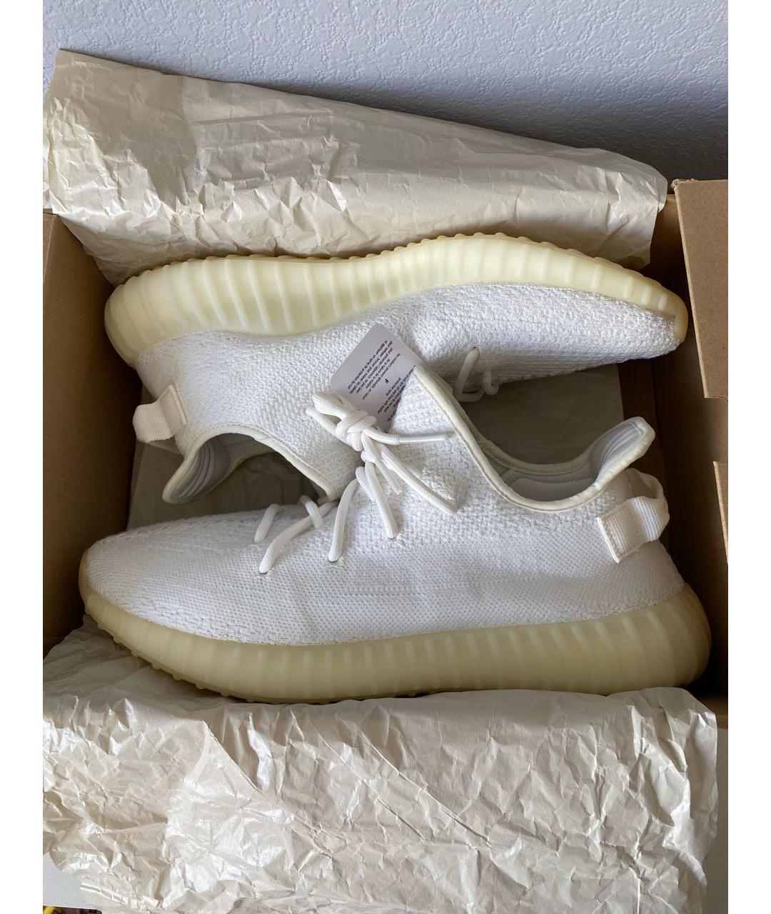 ADIDAS YEEZY Белые текстильные кроссовки, фото 2