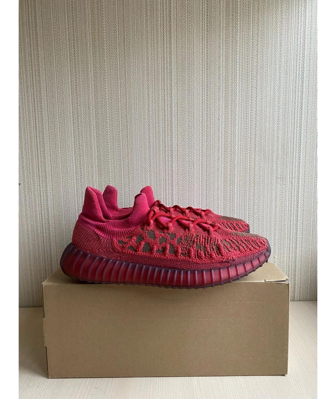 ADIDAS YEEZY Красные текстильные кроссовки, фото 4