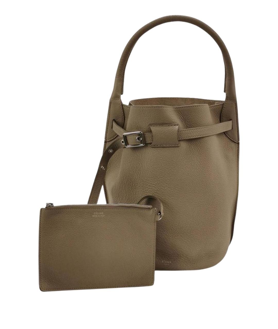 CELINE Хаки кожаная сумка через плечо, фото 1