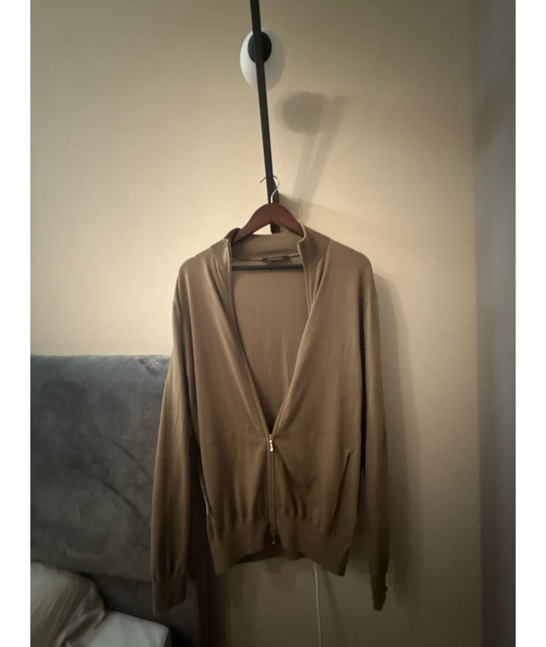 LORO PIANA Хаки шерстяной кардиган, фото 5