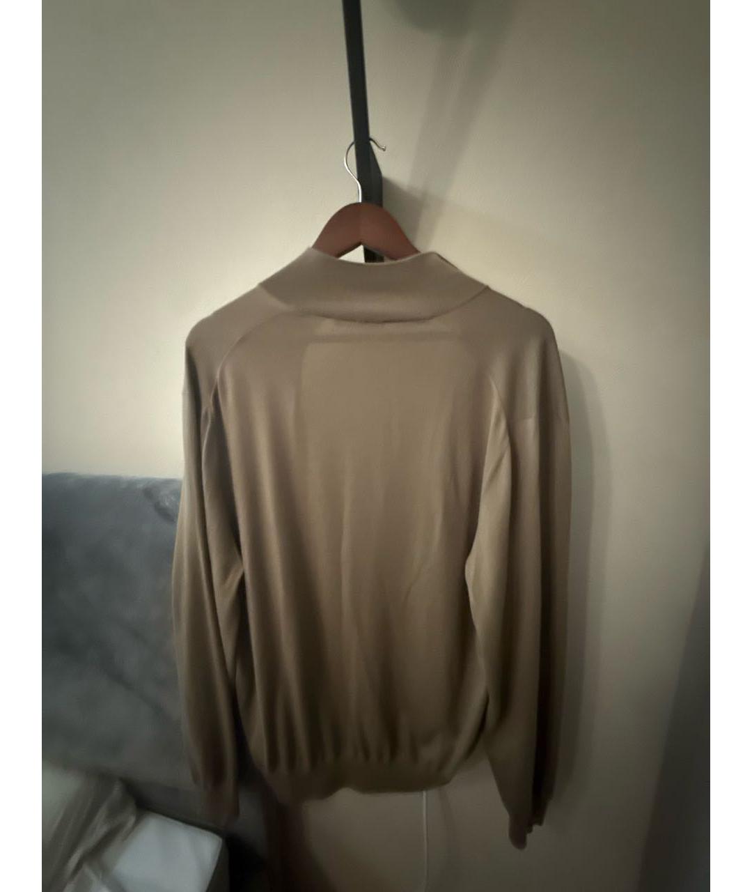 LORO PIANA Хаки шерстяной кардиган, фото 3