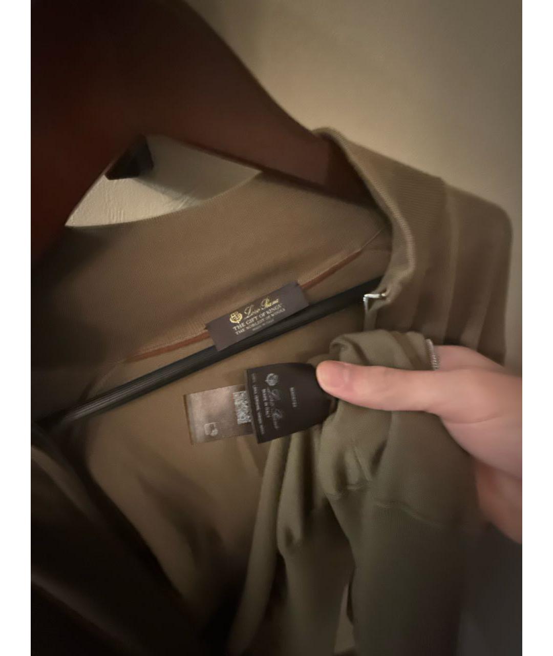 LORO PIANA Хаки шерстяной кардиган, фото 4