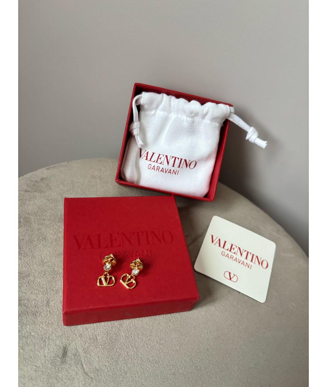 VALENTINO Золотые металлические серьги, фото 2