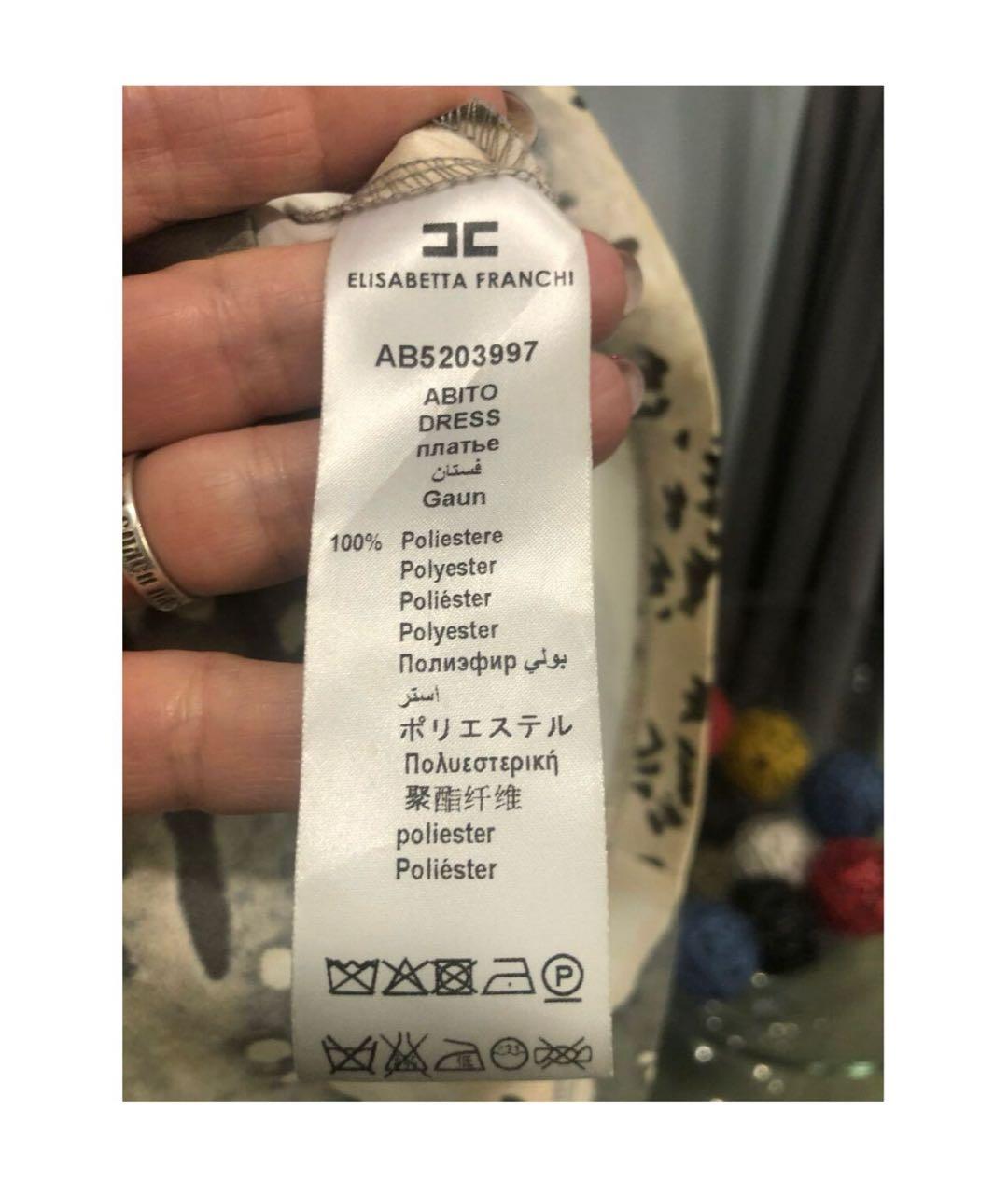 ELISABETTA FRANCHI Мульти полиэстеровое коктейльное платье, фото 4