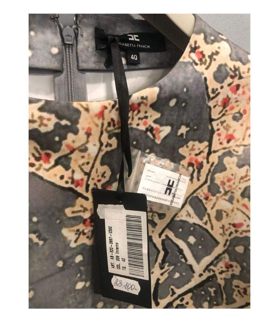 ELISABETTA FRANCHI Мульти полиэстеровое коктейльное платье, фото 3