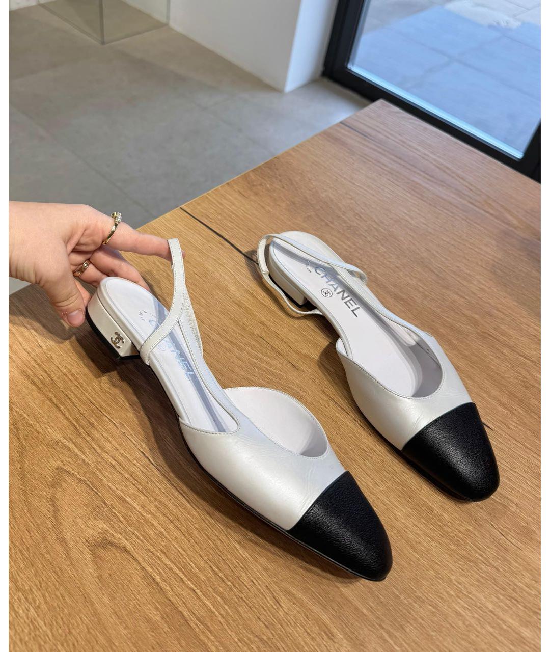 CHANEL Белые кожаные туфли, фото 3