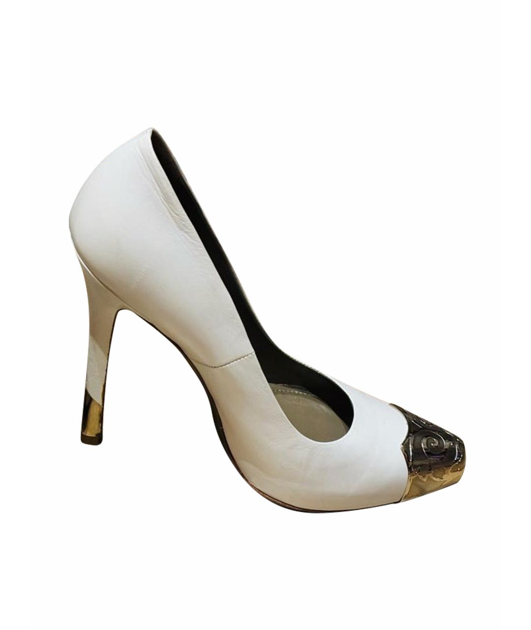 VERSACE COLLECTION Белые кожаные туфли, фото 1