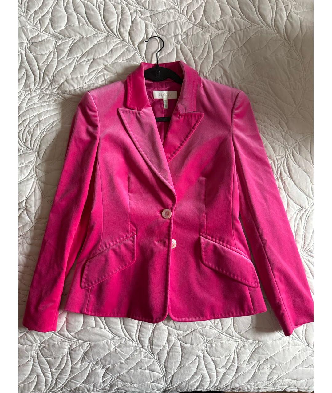 ESCADA Розовый велюровый костюм с юбками, фото 5