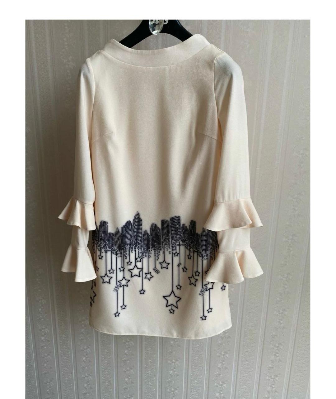 ELISABETTA FRANCHI Белое полиэстеровое коктейльное платье, фото 6