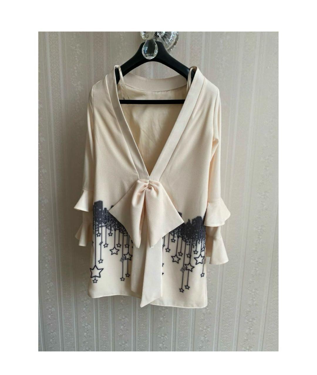 ELISABETTA FRANCHI Белое полиэстеровое коктейльное платье, фото 3