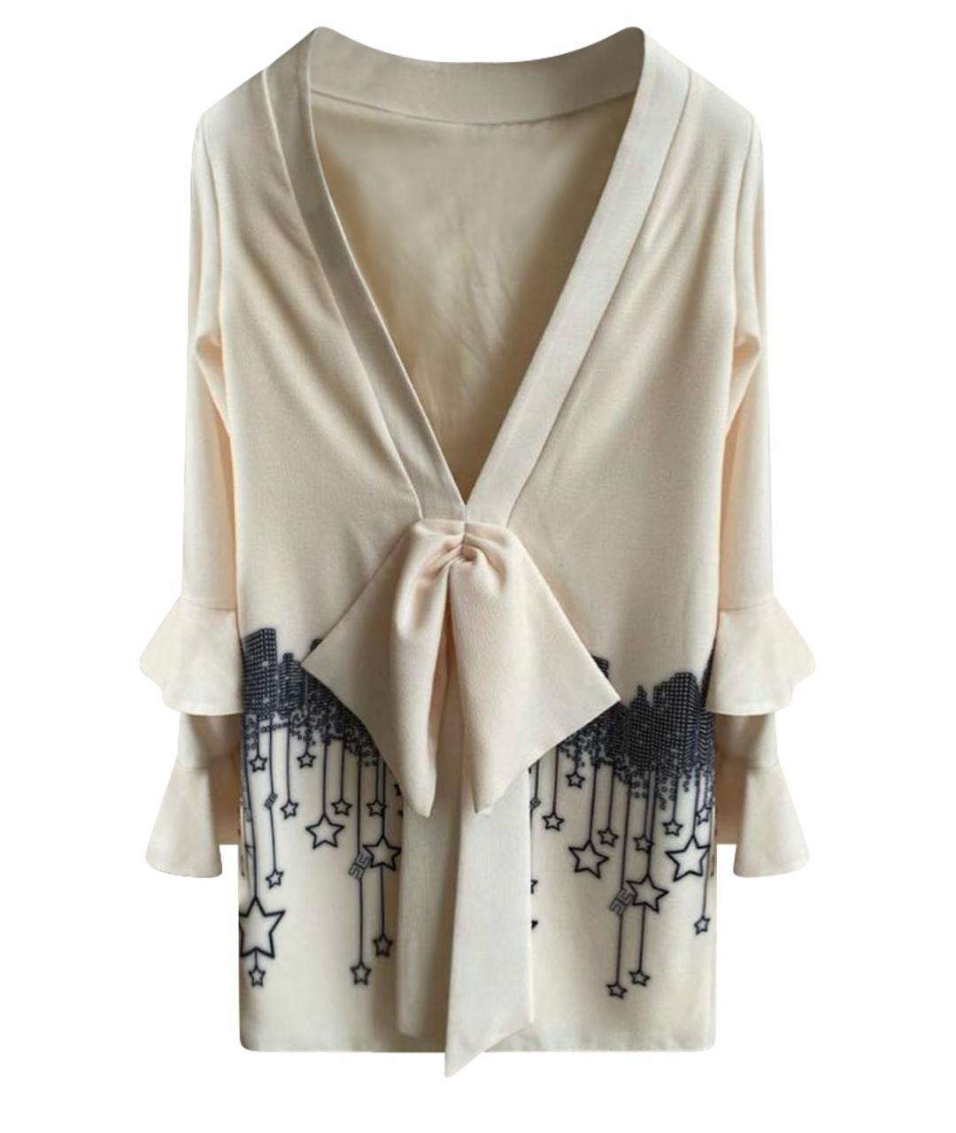 ELISABETTA FRANCHI Белое полиэстеровое коктейльное платье, фото 1