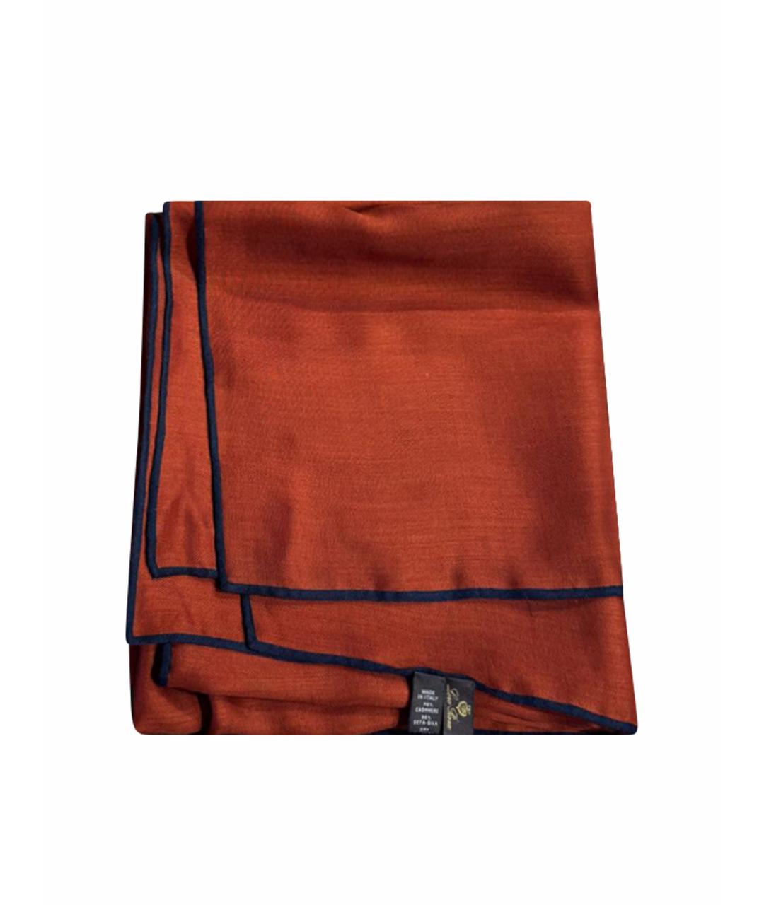 LORO PIANA Коричневый кашемировый платок, фото 1