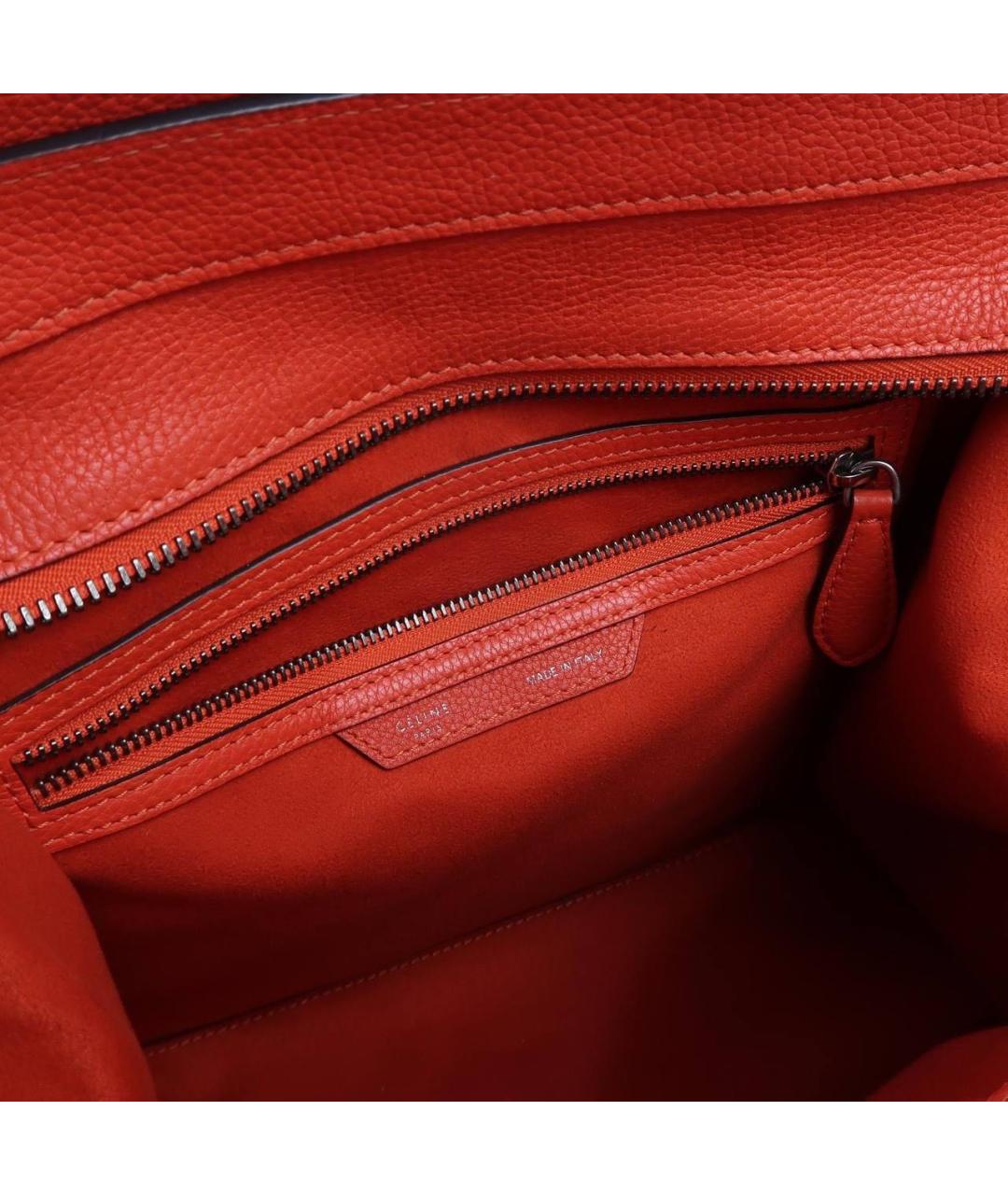 CELINE Красная кожаная сумка тоут, фото 7