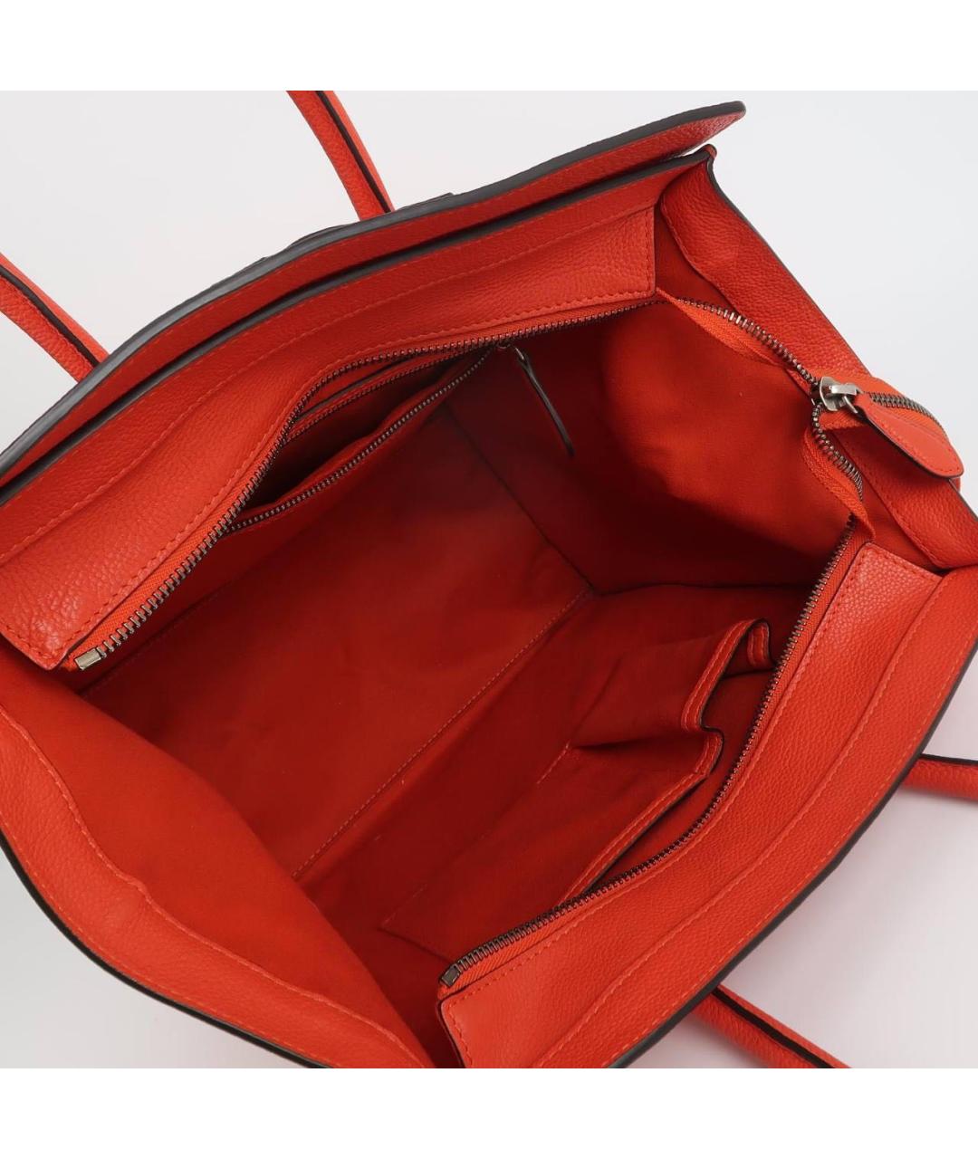 CELINE Красная кожаная сумка тоут, фото 6