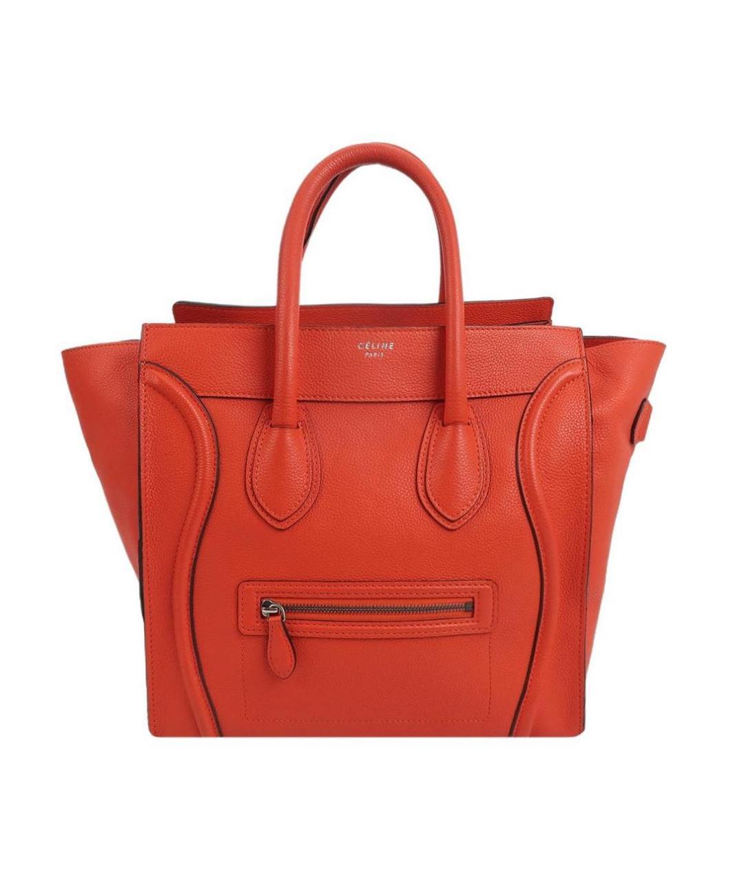 CELINE Красная кожаная сумка тоут, фото 9