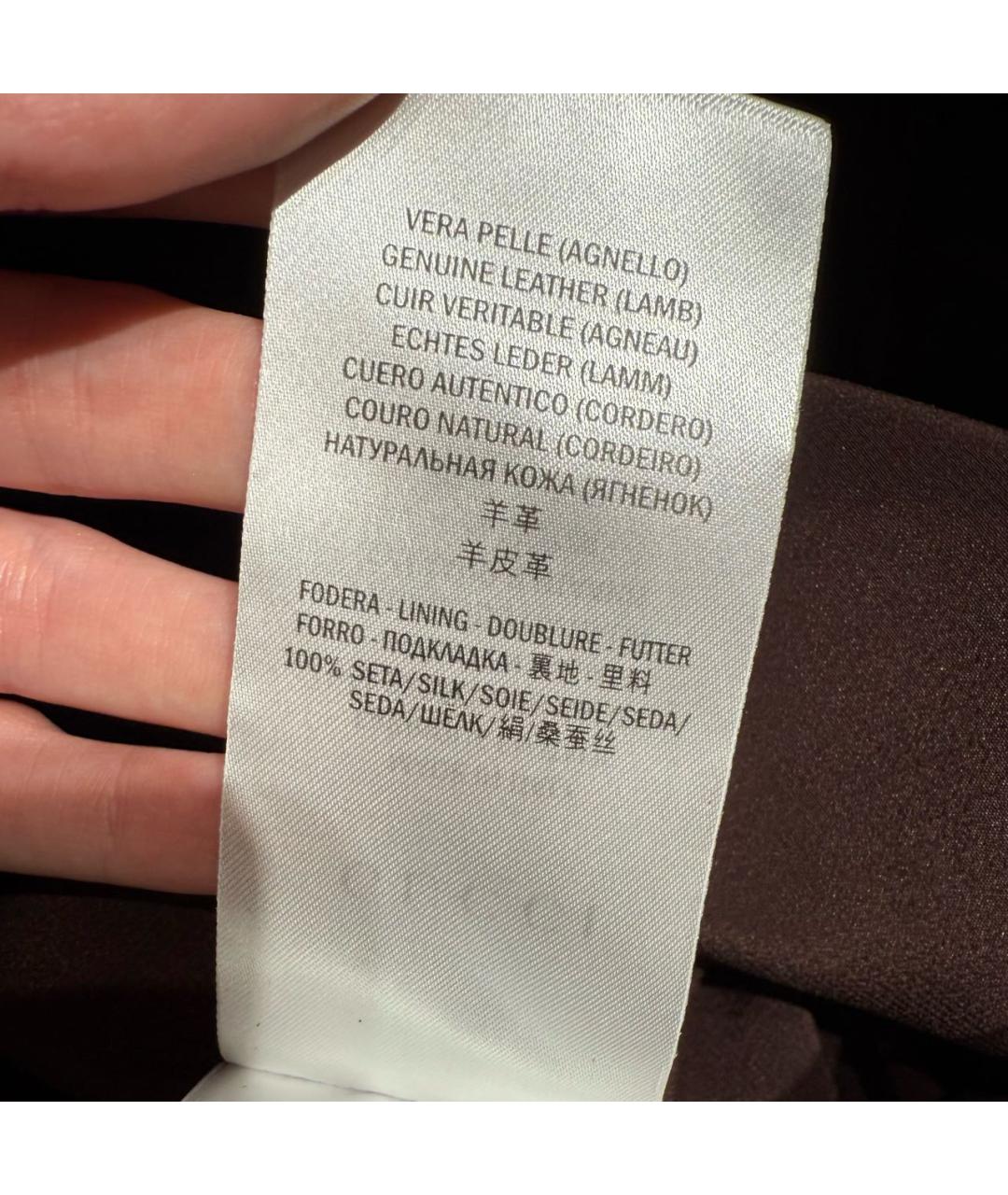 GUCCI Коричневая кожаная юбка миди, фото 6