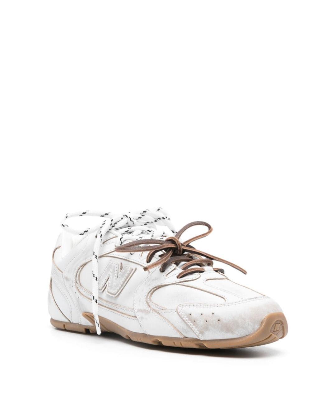 MIU MIU Белые кожаные кроссовки, фото 2